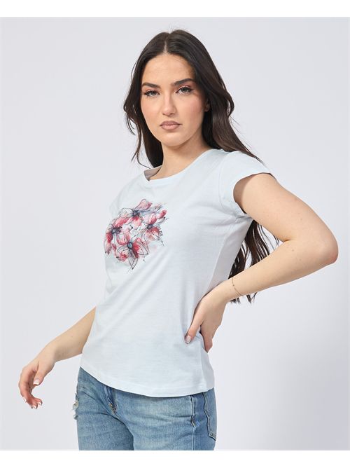 Yes Zee Women's T-Shirt with Flower Print YES ZEE | T257-SG000707